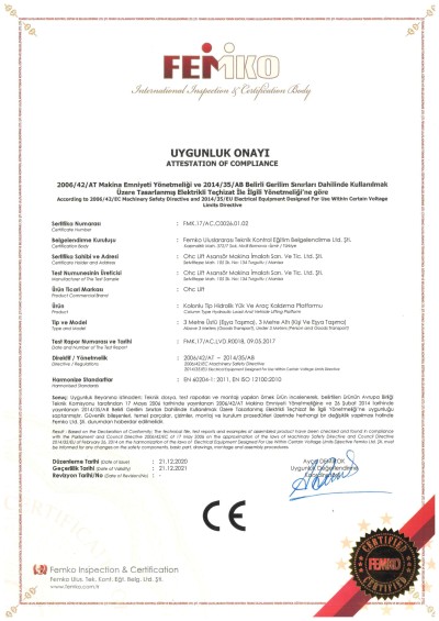 CE_Column Type Hydraulic Load and Vehicle Lifting Platform