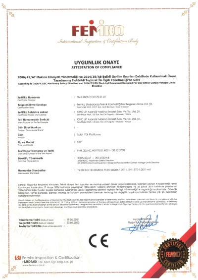 CE_Lifting Table EN1570